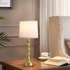 24" Small Table Lamp for Bedroom, Gold Bedside Lamps for Nightstand Set of 2, Small Gold Lamps for Living Room Set of 2, Modern Accent Lamp for End Table, Kitchen, Small Lamps for Kids Room