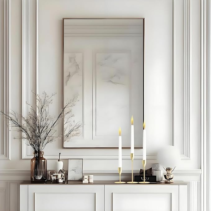 Gold Taper Candle Holders for Wedding Table Centerpiece,Tall Taper Candlestick Holders Bulk Set of 6,Metal Candle Stick Holder for Table or Mantel Centerpiece,Dinning,Festival,Party Home Decor