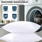 GOLD TEXTILES White Throw Pillows Insert (Pack of 4) Polyester Sham Stuffer Throw Pillow - Lightweight Square Indoor Decorative Pillows - Bed and Cushion Couch Pillows (4, 12 X 20)