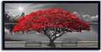 Black and White Red Tree Wall Art Canvas Print Picture Large Red Tree Landscape Modern Artwork for Living Room Bedroom Office Home Wall Decor With Frame 29X58inch Black Framed