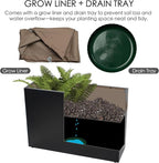 Kozyard 36" x 12" x 24" Metal Rectangular Planter Box Steel Long Box Planter Black Powder Coated Steel Plant Pot All-Weather Use with Partition Panel for Indoor Outdoor for Trees, Plants Flowers