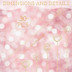 Sunnyray 30 Pieces Metal Wire Floral Picks Wire Place Card Holder Stand 13 Inch Table Name Number Picture Clips Menu Note Memo Holder for Wedding Birthday Party