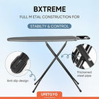 Classic Ironing Board 43" X 13" W/with Iron Rest | Full Metal Construction| Height Adjustable | Heat & Scorch Resistant Fabric | Anti-Skid Feet | Easy to Fold (Dark Grey)