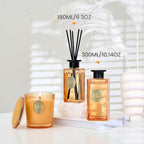 M&SENSE 10.14 oz Large Reed Diffuser Set | Pumpkin Apple Pie Scent Oil Diffuser with Sticks | Hotel Collection Non-Toxic Essential Oil |for Bedroom Bathroom Living Room