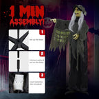 AW Animated Halloween Decorations,Scary Witch,6 FT Life Size Standing Clown,Motion/Sound Activated LED Eyes Creepy Sound,Haunted House Props,Party Outdoor Indoor Lawn Yard Patio 2025