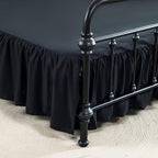 King Size Bed Skirt, 18'' Drop, Microfiber, Black