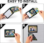 Magnetic Picture Frames with Black Border(3.5"X5",10 Pack),Magnet Photo Frame Pockets/Holder,Decorations for Home/Office/School/Classroom/Party