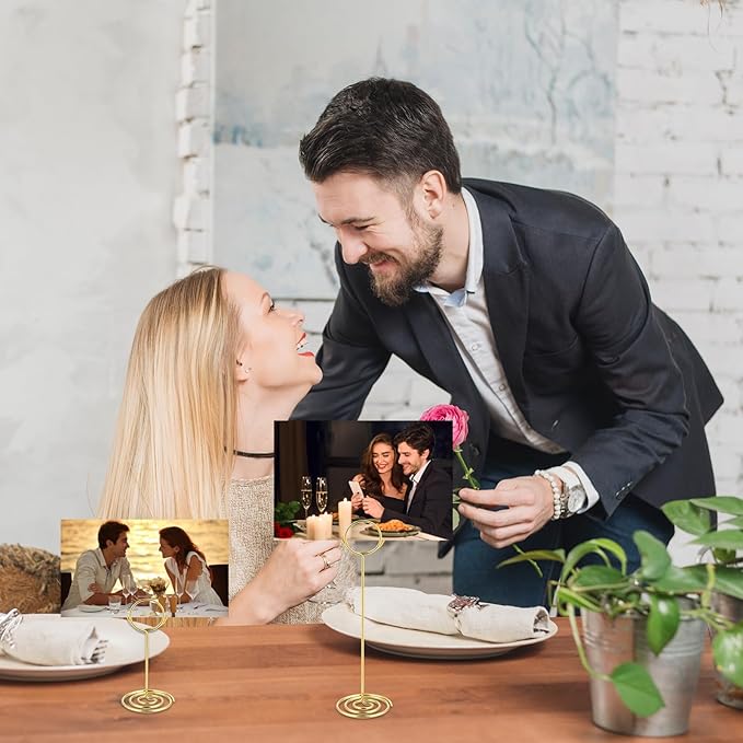 36PCS Table Number Holders 3 Size Place Card Holder Wire Picture Photo Table Sign Stand Name Numbers Menu Memo Note Clips for Centerpieces Wedding Anniversary Reception Birthday Party