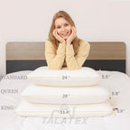 Talatex Premium Talalay Latex Pillow, Supportive and Comfortable, Relieves Pressure Points, Ideal Gift with Removable Tencel Cover