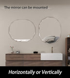 Single Beveled Edge Frameless Wall Mount Bathroom Vanity Mirror, 20” X 28”