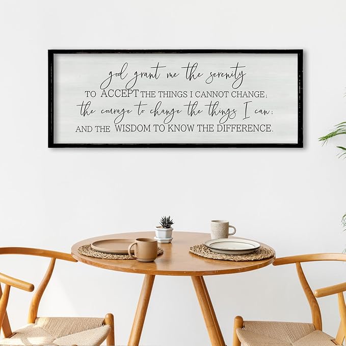 ZZJJHYWGQ God Grant Me Prayer Wall Decor Christian Serenity Prayer Sign 32"×12" God Jesus Catholic Prayer Bible Verse Inspirational Quotes for Living Room Bedroom Office Large Hanging Art (Black)