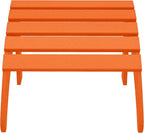 WestinTrends Outdoor Ottoman, Patio Adirondack Ottoman Foot Rest, All Weather Poly Lumber Folding Foot Stool for Adirondack Chair, Widely Used for Outside Porch Pool Lawn Backyard, Orange