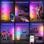 LENIVER RGB Spiral Floor Lamp, Smart RGB Corner Floor Lamp with Remote APP Control, Modern Color Changing Corner Lamp Dimmable Floor Lamp for Living Room, Bedroom, Gaming Room