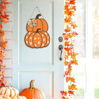 COLOR VALLEY ART Wooden Pumpkin Door Sign, Fall Decor Wall Art, 8.7x11.8 inches, Rustic Thanksgiving Decorations for Porch