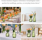 Glass Bud Vases Set of 64 - Green Assorted Small Mini Glass Vases for Flowers, Crystal Vintage Vase Set, Bulk Centerpieces for Table Décor, Wedding, Home and Events (Green, 64 Pcs)