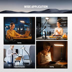 NEEWER Basics 16W LED Desk Lamp for Home Office Video Conference Reading Lighting, Eye Caring Foldable Double Sided Dimmable Touch Table Ring Light with Stand Memory Timer 5 Color Modes CRI95, FR16