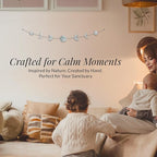 BASE ROOTS Moon Phase, White Gray Wall Decor for Bedroom & Living Room, Bohemian Wall Decor, Handmade Hammered Metal 34" 7 Phases Moon, Celestial Wall Art, Gift for Women & Kids