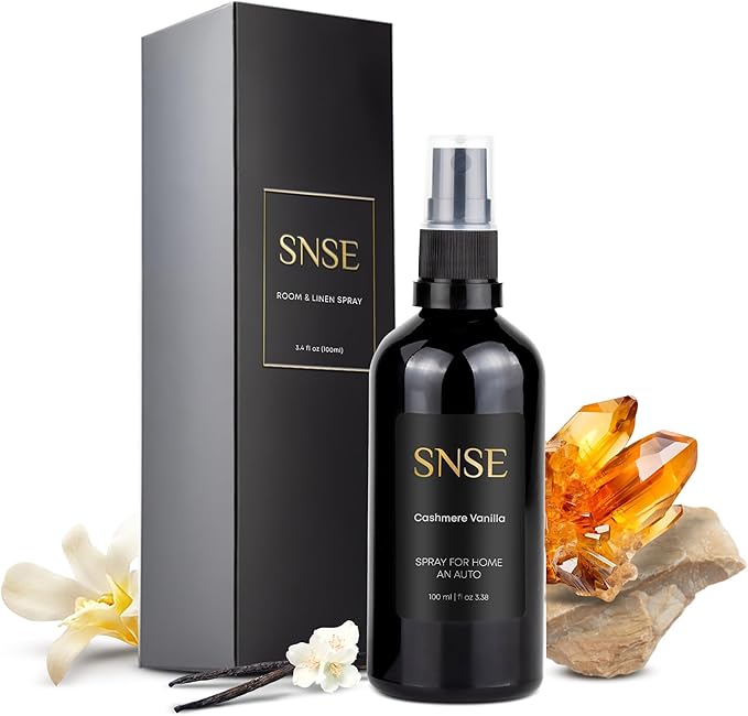 SNSE Cashmere Vanilla Spray for Home and Auto | 3.38 oz | Scent Spray for Home, Textiles, Linens, Auto