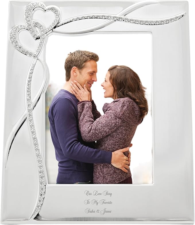 THINGS REMEMBERED Engraved Intertwined Heart 5" x 7" Picture Frame (Free Customization)