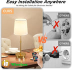 Rechargeable Cordless Table Lamp, Brushed Gold Battery Operated Desk Lamps with Detachable LED Bulbs, 13 Colors Dimmable Bedside Lights for Bedroom, Bar, Night Light, Camping