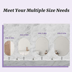 Bathroom Mirror for Wall, 30" x 40" Oval Mirror, Bathroom Vanity Mirror, Wall Mount Vanity Mirrors, Beveled Edge Frameless Wall Mirrors Decorative, Irregular Beveled Edge Mirror