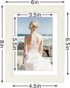 Vittanly 5x7 Picture Frames Set of 9, Shatter Resistant Plexiglass, Display 4x6 Pictures with Mat or 5x7 without Mat, Photo Frames for Wall or Tabletop, Engineered Wood, Whitemist