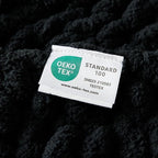 WESHIONGOO Chunky Knit Blanket Throw 40"*40" Knitted Throw Blankets for Couch Bed Fluffy Soft Blanket with Jumbo Chenille Yarn Thick 100% Handmade(Black)