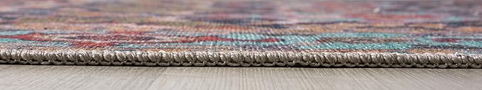 Keen Home Design 2x10 Rug - Machine Washable Runner Rug with Non-Slip Backing, Ideal for Hallway, Entryway, Kitchen, Laundry Room - Vintage, Easy Clean, Durable, Low Pile - (2'6" x 10')
