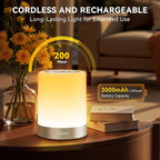 Night Light for Kids Baby, Dimmable Touch Lamp for Nursery, 11 RGB Colors 5 Brightness, Portable Rechargeable Bedside Table Lamp for Nightstand, Kids Night Light for Bedroom Living Room, Silver