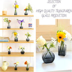 Bud Vases Set of 12, Black Clear Glass Bud Vases, Small Vases for Centerpiece Modern Flower Vases in Bulk, Mini Glass Vase for Wedding Centerpieces, Party Table Decor, Home Déco