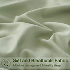 EASELAND Twin Size Down Alternative Comforter - Quilted Duvet Insert for All Seasons, Soft Lightweight with Corner Tabs, Summer Winter Warm Bedding, Sage Green 64×88 Inches