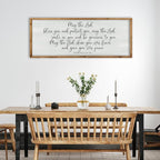ZZJJHYWGQ Christian Wall Decor Numbers 6:24-26 Bible Verse Catholic Sign 32"×12" for Living Room Religious Scripture Art Christ Jesus Family Large Wooden Framed Home Hanging (Wood)