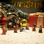 taman Nativity Figurines Resin Ornaments Set,12 Pieces Tabletop Scenes Xmas Gifts Collectibles for Christmas Holiday Decorations