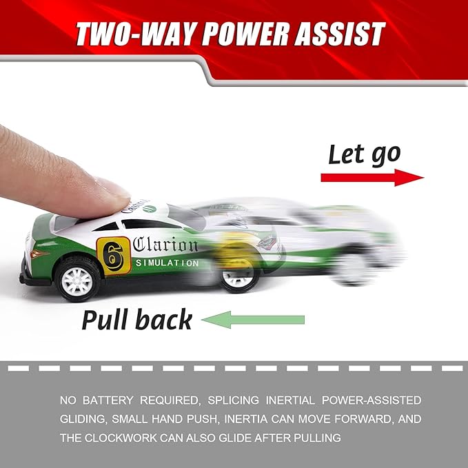 2.7 inch Pull Back Cars Toys Set, 24 Pack Friction Power Alloy Casting car Mini Race car, Suitable for Toddler 3 4 5 6 Year Old Kids Toy, Boys and Girls Birthday Party Gifts Easter Egg Stuffing