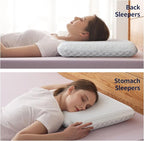 Ultra Thin Pillow 3.25" Stomach Sleeping, Gel Memory Foam Flat Pillow for Stomach and Back Sleepers, Slim Design Memory Foam Pillow with Two-Sided (CertiPUR-US, Standard Size)
