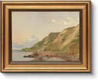 HUARCEY Gold Framed Vintage Wall Art for Living Room Canvas Coastal Wall Pictures Classic Landscape Painting Shelf Decor Natural Aesthetic Room Decoration Elegant Artwork Print for Bathroom, Bedroom