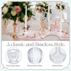 Mumufy 6 Pack Glass Taper Candle Holders Clear Candlestick Holder Fit 0.8 Inch Candles 4'' 6'' 8'' Tall Crystal Decorative Candlestick Stand Centerpiece for Table Wedding Dining Party (Classic)