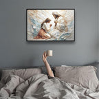 XWNLTEPK Praying to Heaven Christian Art Jesus and Woman Praying Bible Canvas Wall Decor Jesus Portrait Mormon Wall Print