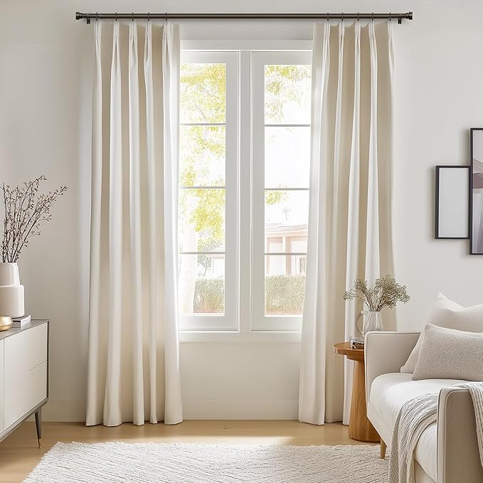 Oneach Antique Brown Curtain Rods for Windows 28 to 48 Inch, 1 Inch Pole Adjustable Length Heavy Duty Metal Curtain Rod Set, for Outdoor Bedroom Kitchen Living Room (16 to 60 Inch)