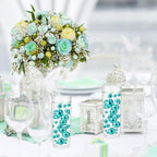 200PCS Lake Blue Faux Pearls Beads for Centerpiece Vases, Vase Filler Faux Pearls, No Holes Filler Beads for Party Anniversary Birthday Wedding Table Decor, 10/14/20/30mm