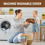 MABOZOO Memory Foam Back Support Cushion for Recliner Chair,Lumbar Support Pillow for Elderly,Extra Large Lumbar Support Pillow with Extension Straps,Coffee