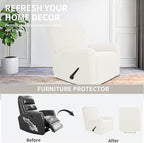Easy-Going Recliner Stretch Sofa Slipcover Sofa Cover 4-Pieces Furniture Protector Couch Soft with Elastic Bottom, Spandex Jacquard Fabric Small Checks(Recliner,Cream)