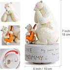 AIDLNS Birthday Gift for Mom from Daughter Son, Polar Bear Music Box for Mother, Mom and Daughter Son Figurine, Christmas Anniversary Presents for Mommy Play You are My Sunshine