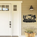 Custom Deer Metal Cabin Sign, Rustic Deer Wall Decor, Last Name Signs for Home, Custom Signs Outdoor Metal, Metal Wall Art, Hunting Decor, Hunter Gifts, Mountain Cabin Decor, Porch Sign