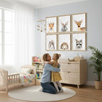 DREAM BIG PRINTABLES Woodland Animals Nursery Wall Art Prints (Set of 6) - Unframed - 8x10s | Farmhouse Boho Art - Great Baby Shower Gift - Unisex for Boys and Girls - Kids Bedroom Decor