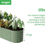 Raised Garden Bed Kit 8×2×1.4 FT Magnesium-Aluminum-Zinc Stainless Steel Metal Planter Box for Planting Outdoor Plants Vegetables（Light Green）