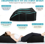 Wedge Pillow for Sleeping - Inflatable Leg Elevation Pillow for Swelling,Circulation,Leg & Back Pain Relief,Leg Support Pillow,Leg Wedge Pillows for After Aurgery,Hip,Foot,Ankle Recovery (Black)