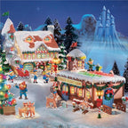 The Bradford Exchange Rudolph The Red Nosed Reindeer Holiday Village Set Lights Up (Brown, White, Green, Red, Blue)
