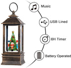 10'' Nutcracker Snow Globe, Musical Christmas Water Lantern with Swirling Glittering Home Decoration and Gift, Battery Operated or USB Powered