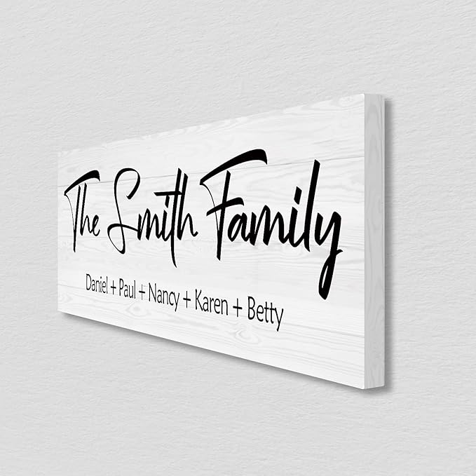 Personalized Family Name Wood Sign - Custom Last Name Plaque, New Family Established Sign, Wedding & Housewarming Gift, Rustic Home Wall Decor Plaque 16"x6"
